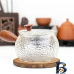 نمای جزئیات قهوه جوش ناتالی با دسته چوبی مدل 1369n پرداخت و جزئیات مواد