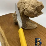 نمای جزئیات چاقو آشپزخانه پناهنده مدل راسته بری پلاستیکی سایز ۴ پرداخت و جزئیات مواد