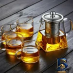 نمای جزئیات قوری مدل Square با حجم 750 میلی لیتر پرداخت و جزئیات مواد