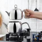نمای جزئیات ست کتری و قوری کاراجا مدل Urban با طراحی زیبا پرداخت و جزئیات مواد