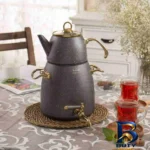 نمای جزئیات ست کتری و قوری ریور مدل شیردار کد TP۵۸۳۱ گنجایش ۴.۵ لیتر گنجایش ۱.۲ لیتر اصل پرداخت و جزئیات مواد