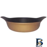 نمای جزئیات تابه چدن مدل Best با کفه دو جداره و در پیرکس پرداخت و جزئیات مواد