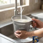 نمای بسته بندی آبکش کارین مدل سرآشپز برنج شوی مهر کیسه و مواد