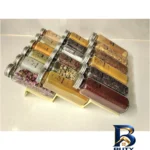 نمای جزئیات استند ادویه و جا مک کارتی مدل ژینوس پرداخت و جزئیات مواد