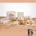 نمای جلو سبد پیک نیک 6 نفره لیمون مدل 10635 طراحی و جزئیات کلیدی