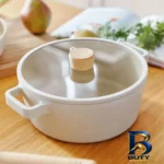 نمای جزئیات قابلمه نیوفلیم مدل Stockpot سایز 18 حرکت و نصب پشتی