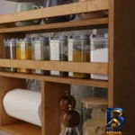 نمای جزئیات استند جاادویه ای چوبی مدل 001 پرداخت و جزئیات مواد