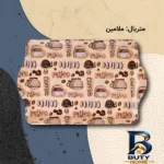 نمای جزئیات سینی مهروز مدل SE-۱۰۰۰ طرح COFFEE اصل پرداخت و جزئیات مواد
