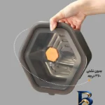 نمای بسته بندی ظرف نگهدارنده با بدنه استیل مدل GR۵۲۲۹ مناسب قراردادن در یخچال و فریزر بسته ۳ عددی اصل مهر و پرداخت کیسه