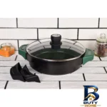 نمای جزئیات تابه گرانیت یونیک طرح هلیوس با دسته مقاوم پرداخت و جزئیات مواد