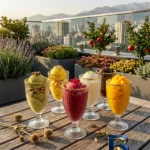 نمای جزئیات بستنی خوری یوجینگ مدل گیلاس پایه بلند لب طلایی بسته 6 عددی پرداخت و جزئیات مواد