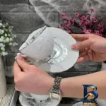 نمای جزئیات سرویس چای خوری ۱۲ پارچه ۶ نفره شاهین مدل Dantella E پرداخت و جزئیات مواد