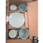 نمای جزئیات ست فنجان و نعلبکی ۸ پارچه ایکیا مدل fargklar کد2124 پرداخت و جزئیات مواد