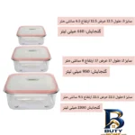 نمای جزئیات ظرف نگهدارنده لیمون مدل شیشه ای کد HS۲۰۴۸ مجموعه سه عددی اصل پرداخت و جزئیات مواد