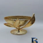 نمای جزئیات میوه خوری آلومینیومی طرح پایه دار مدل سانسوریا، مناسب دکوری و سرو پرداخت و جزئیات مواد