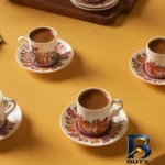 نمای جزئیات سرویس قهوه خوری ۱۲ پارچه ۶ نفره کاراجا مدل Latli پرداخت و جزئیات مواد