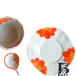 نمای جزئیات سرویس چای خوری ۲ پارچه ۱ نفره مدل Flower پرداخت و جزئیات مواد