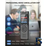نمای جزئیات ضبط کننده دیجیتالی صدا آیریور مدل X۰۷ ۳۲GB اصل حرکت و نصب پشتی