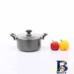 نمای جزئیات قابلمه عروس پارمیس با روکش گرانیتی و در پیرکس پرداخت و جزئیات مواد