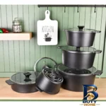 نمای جزئیات سرویس قابلمه و تابه گرانیت ۱۰ پارچه ای.ام.دی مدل MODERN پرداخت و جزئیات مواد