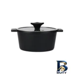 نمای جزئیات سرویس قابلمه و تابه چدن گرانیت ۸ پارچه ای ام بی مدل کلاسیک پرداخت و جزئیات مواد