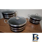 نمای کناری سرویس قابلمه و تابه گرانیتی ۷ پارچه آوا کد ۴۱۲ پروفایل و ساختار