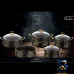 نمای کناری سرویس پخت و پز ۹ پارچه پاچی مدل CAMEO پروفایل و ساختار