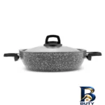 نمای کناری سرویس قابلمه و تابه بیوگرانیتی ۹ پارچه کاراجا مدل Biogranit Grey Stone پروفایل و ساختار