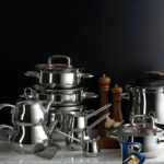 نمای کناری سرویس قابلمه و تابه استیل ۱۷ پارچه کاراجا مدل Osaka PowerSteel Pro پروفایل و ساختار