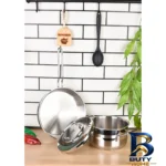 نمای کناری سرویس استیل قابلمه و تابه ۱۱ پارچه کرکماز مدل 2052 پروفایل و ساختار