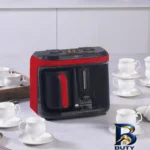 نمای کناری قهوه ساز ترکی 10 فنجان کاراجا مدل Hatır Hup Duet Aroma با ۲ مخزن و سیستم خاموشی خودکار پروفایل و ساختار