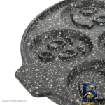 نمای بسته بندی تابه چدن نالینو با قابلیت پخت پنکیک و دستگیره جداشونده برچسب و بسته بندی