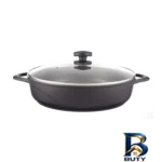 نمای کناری تابه گرانیت عروس مدل ویکتوریا با در شیشه ای پروفایل و ساختار