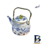 نمای کناری کتری گلدار مدل لعابی با گنجایش 2.8 لیتر پروفایل و ساختار