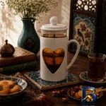 نمای کناری فرنچ پرس مدل قلبی با گنجایش 350 میلی لیتر پروفایل و ساختار
