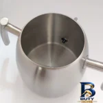 نمای کناری ست کتری و قوری تمام استیل نزاز مدل هرمی پروفایل و ساختار