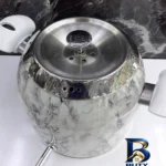 نمای کناری ست کتری و قوری نزاز مدل قالب ترک با طرح سنگ پروفایل و ساختار