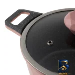 نمای کناری قابلمه تکنو مدل Diamond با روکش گرانیتی و در سوپاپ دار پروفایل و ساختار