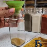 نمای کناری سرویس جای ادویه ۱۸ پارچه گلدن استار DH۷۴ به همراه استند اصل پروفایل و ساختار