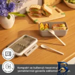 نمای کناری ظرف غذا کاراجا مدل FUSCA با طراحی مستطیلی پروفایل و ساختار
