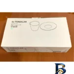 نمای کناری سرویس چای خوری ۸ پارچه ایکیا مدل fargklar پروفایل و ساختار