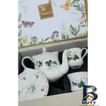 نمای کناری سرویس چای خوری ۶ پارچه ۲ نفره مدل برگ اصل پروفایل و ساختار