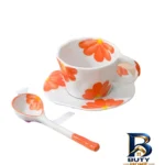 نمای کناری سرویس چای خوری ۲ پارچه ۱ نفره مدل Flower پروفایل و ساختار