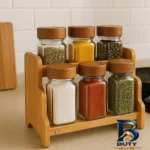 نمای جلو ست جا ادویه ۶ پارچه ال وی طرح کلاسیک به همراه استند کد 6353460687 طراحی و جزئیات کلیدی