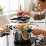 نمای کناری زودپز رومانتیک هوم با دو ظرف 7 و پروفایل و ساختار
