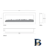 نمای کناری شومینه دیواری برقی بیستون مدل B.E_۲۰۰_L۲ اصل پروفایل و ساختار