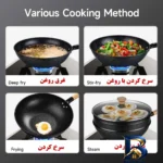 نمای کناری تابه چدنی ووگ با روکش نانو گرانیت طبیعی پروفایل و ساختار