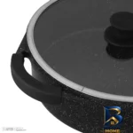 نمای کناری قابلمه زرساب مدل مونارک با کفه دو جداره پروفایل و ساختار