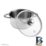 نمای کناری سرویس قابلمه و تابه ۳ پارچه پارس استیل مدل فلزی کد 2428 پروفایل و ساختار