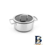 نمای کناری سرویس قابلمه و تابه 9 پارچه استیل جی فی نی مدل 09 پروفایل و ساختار